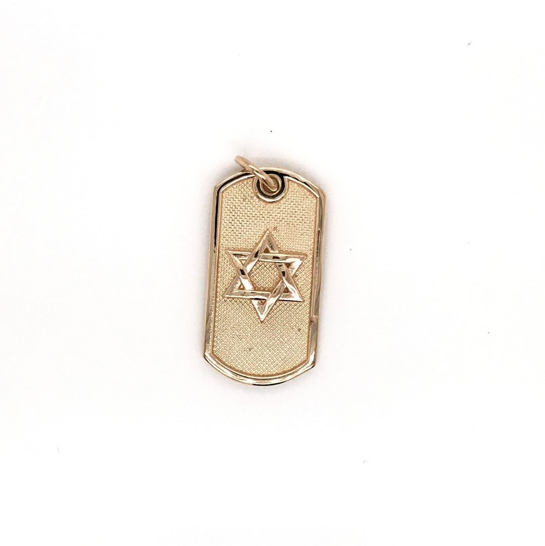 14KY DOG TAG WITH STAR OF DAVID