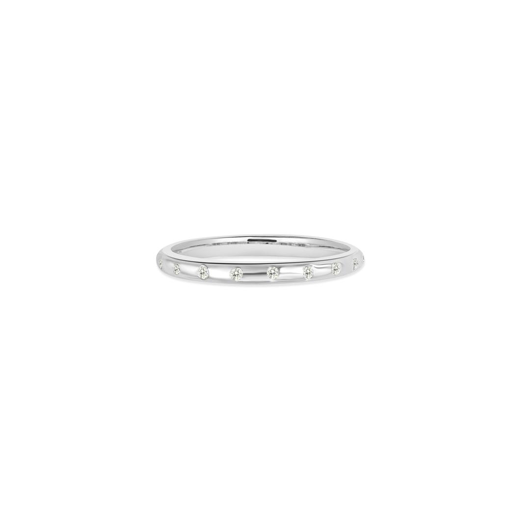 14KW DIAMOND BURNISH SET WEDDING BAND 11 D=.06CT