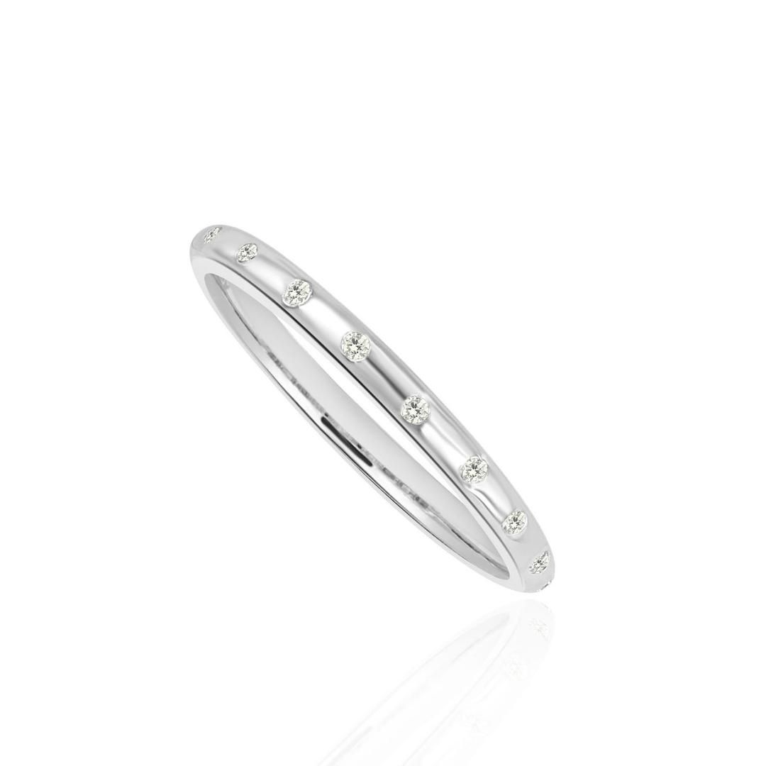 14KW DIAMOND BURNISH SET WEDDING BAND 11 D=.06CT
