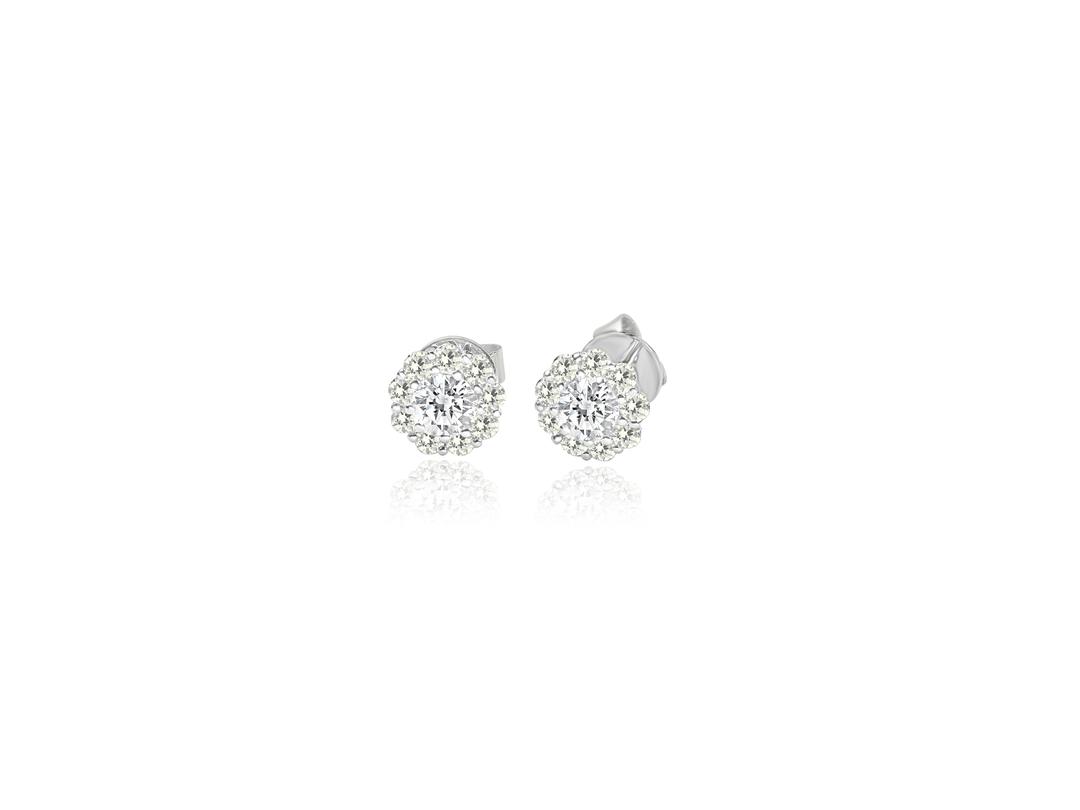 14KW DIAMOND CLUSTER EARRINGS 1.23CT