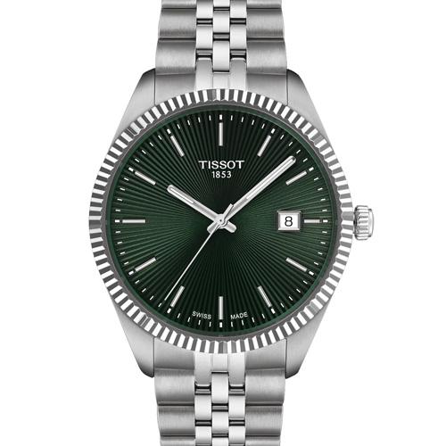 TISSOT GNTS BALLADE SS GREEN DIAL 40MM BRACELET WATCH