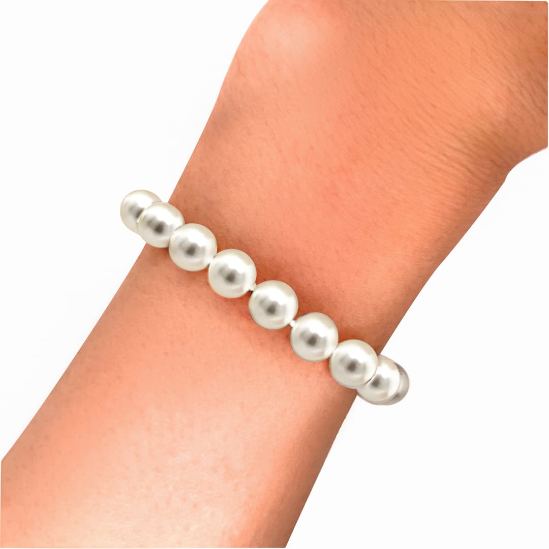 PEARL BRACELET 7X7.5MM, AA+, 14KY GOLD CLASP