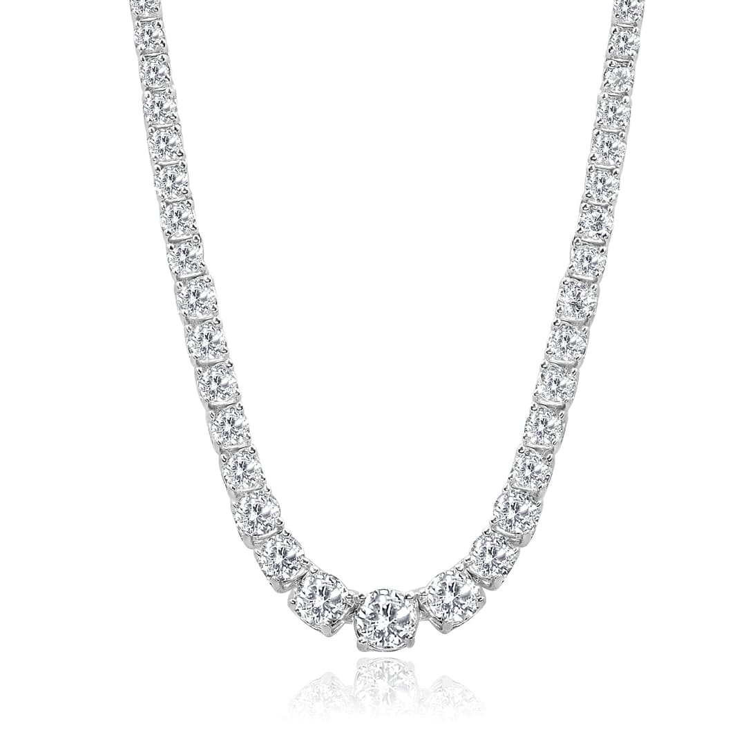 14KW GOLD DIAMOND TENNIS NECKLACE 10.53CT