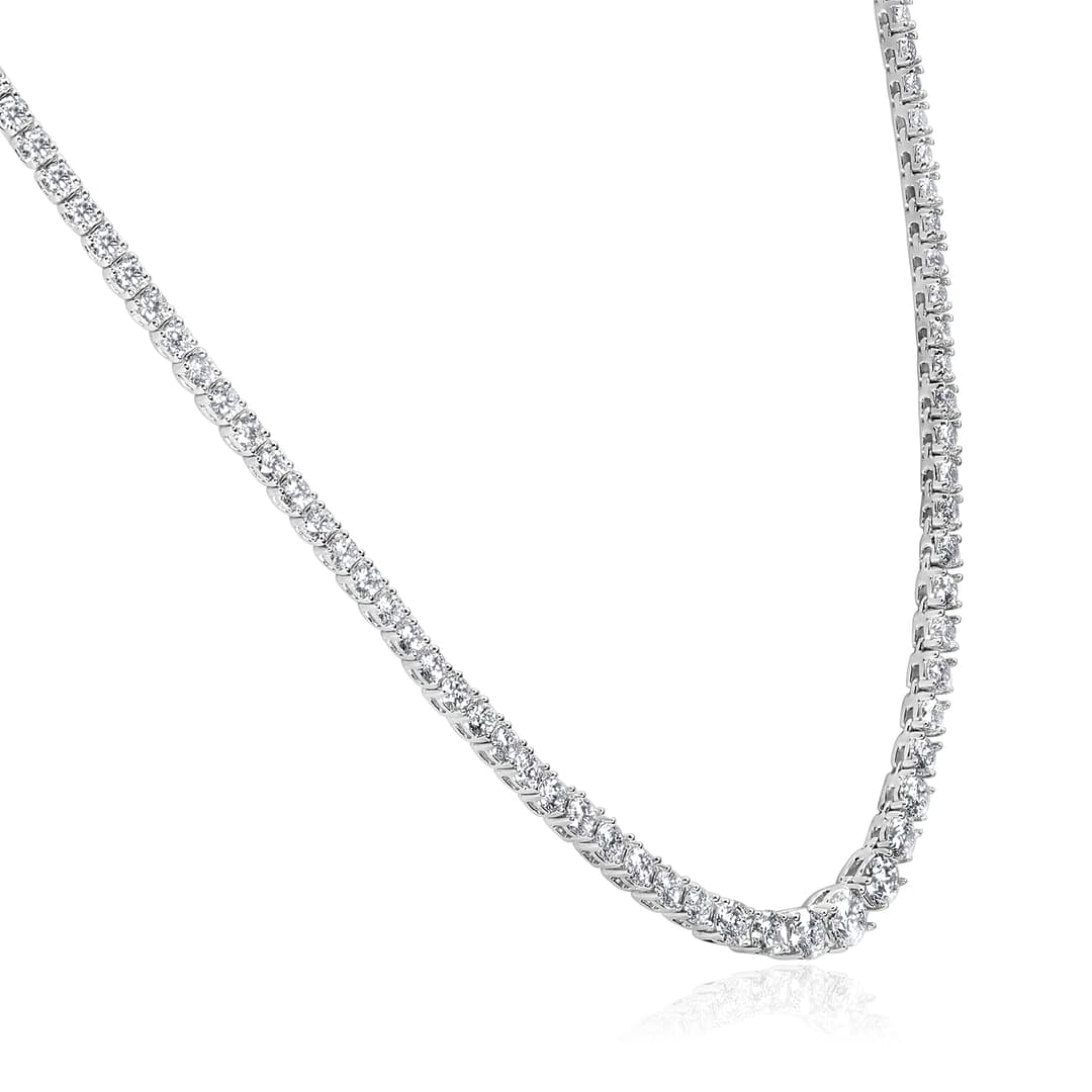 14KW GOLD DIAMOND TENNIS NECKLACE 10.53CT