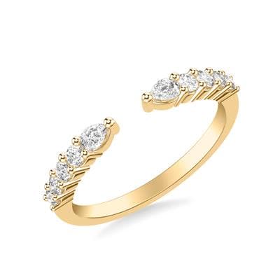 14KY GOLD OPEN SHANK DIAMOND BAND 10D=.38CT