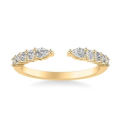 14KY GOLD OPEN SHANK DIAMOND BAND 10D=.38CT