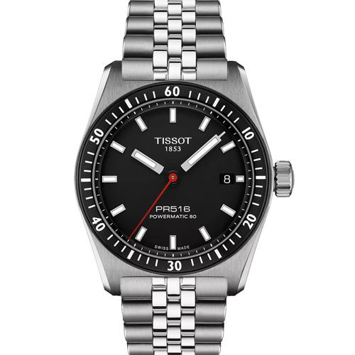 TISSOT PRS16 PW80 SS BLACK DIAL BRACELET WATCH