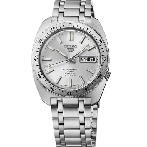 SEIKO 5 SPORTS SS AUTO SILVER DIAL BRACELET WATCH