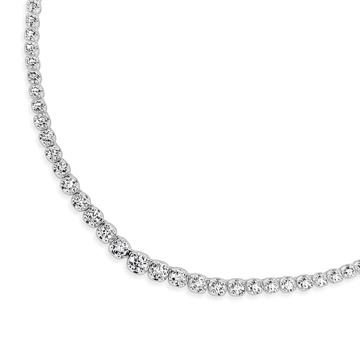 18KW GOLD DIAMOND TENNIS NECKLACE 112D=5.95CT 16"