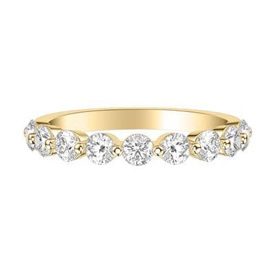 14KY GOLD 2 PRONG DIAMOND BAND 9D=.99CT