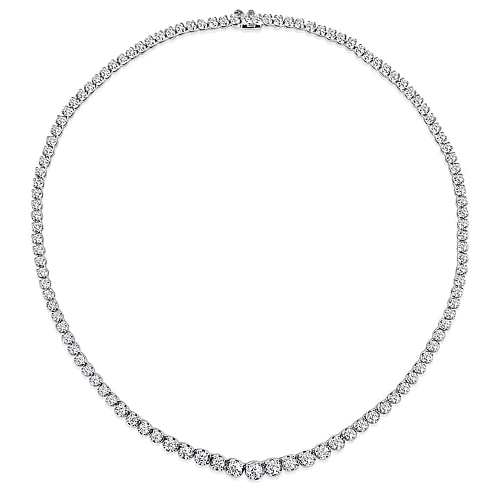 18KW GOLD DIAMOND TENNIS NECKLACE 112D=5.95CT 16"
