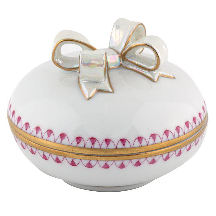 RASPBERRY ROUND BOX WITH BOW 3"D