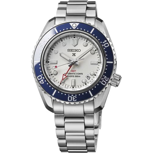 SEIKO PROSPEX LUXE 1968 DIVERS AUTO GMT WHITE DIAL BRACELET WATCH