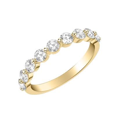 14KY GOLD 2 PRONG DIAMOND BAND 9D=.99CT