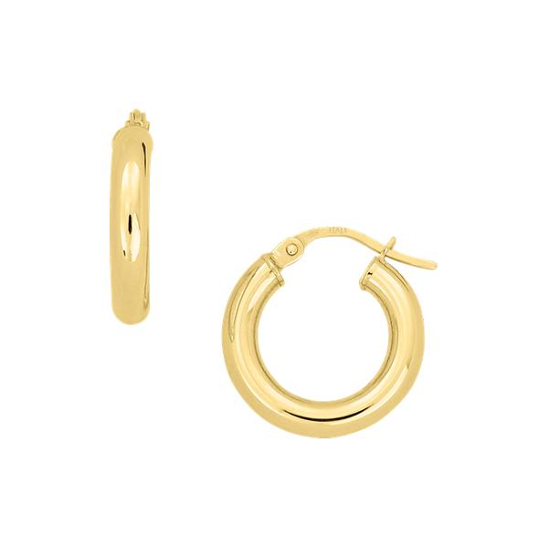 14KY GOLD TUBE HOOP EARRINGS