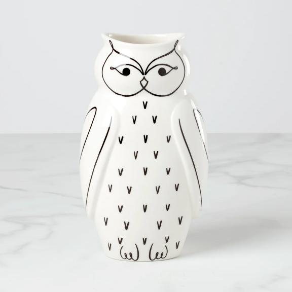 OWL VASE, 9"H