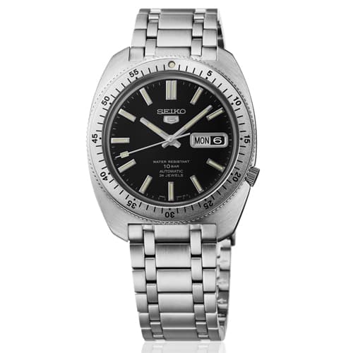 SEIKO 5 SPORTS SS AUTO BLACK DIAL BRACELET WATCH