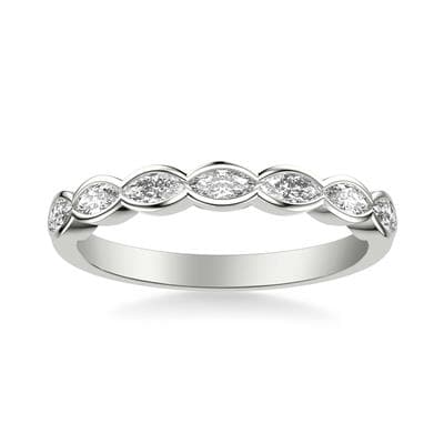 PLATINUM BEZEL SET MARQUISE DIAMOND BAND 7D=.42CT