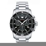Movado 800 Ss Black Chrono Dial Brac Watch