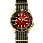 Seiko 5 Sports Brian May Red Dial Blk Bzl Strap